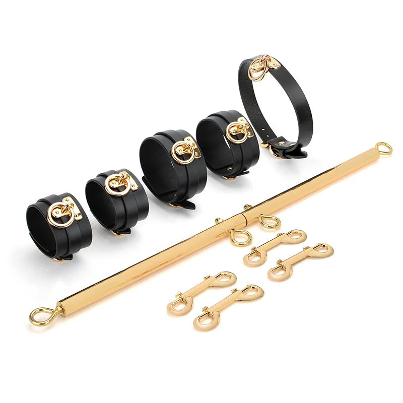 Bdsm Spreader Bar With Handcuffs Ankle Cuffs Fetter Collar Sex Toys For Women Harness Acc Slave Restraints Restaint Game