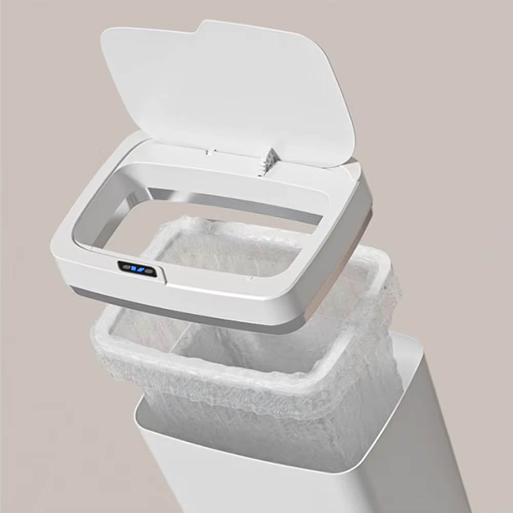 15/18L Smart Sensor Trash Can Waterproof Intelligent Touchless Quiet Auto Motion Rubbish For Kitchen Bathroom