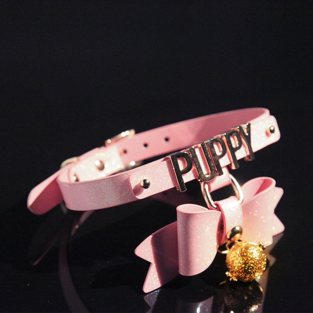 Bdsm Choker With Glowing Bell Lead Rope Puppy Play Sextoy For Women Couple Collar Bondage Harness Woman Accessories Sexy