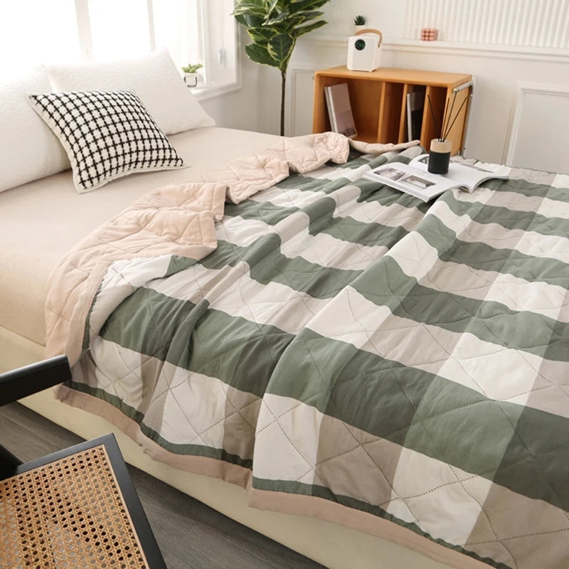 Cooling Quilt Breathable Cotton Sleep Aid Blankets For Home And Travel