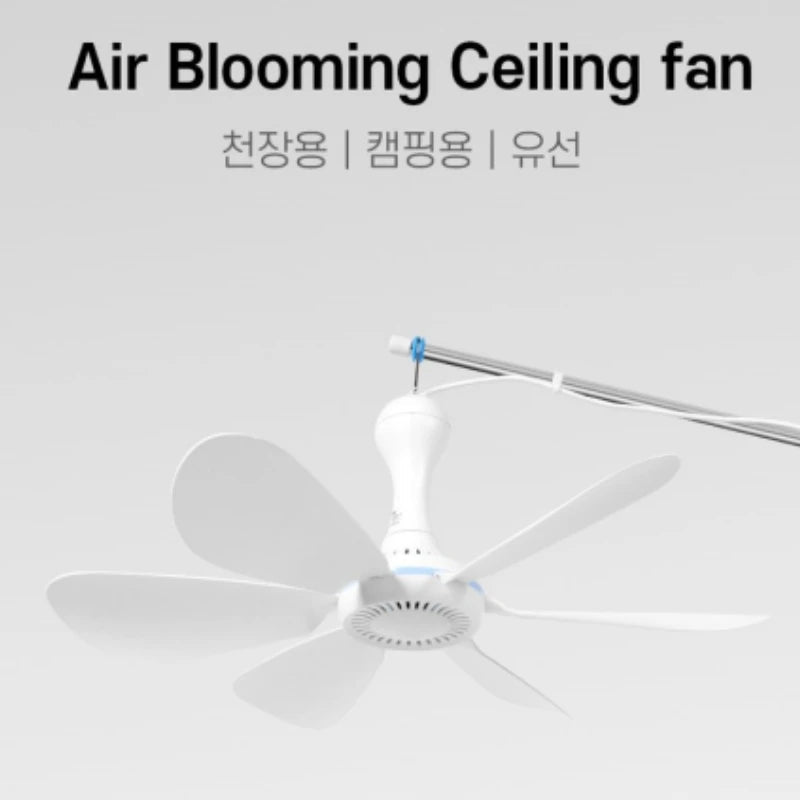 Usb Fan Silent 6 Blade Ceiling 4 Speed Hanging For Camping Bed Outdoor Camper Tents