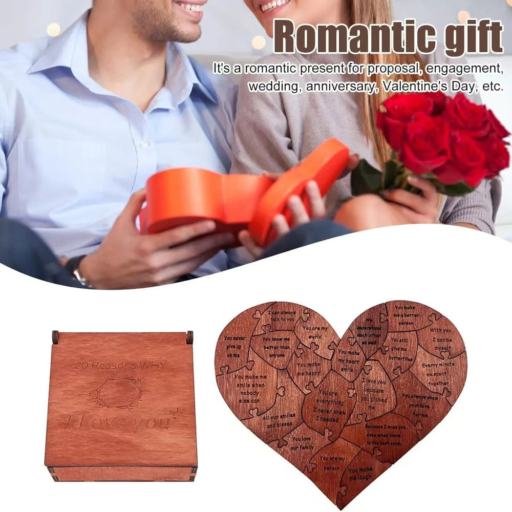 20 Reasons Why I Love You Puzzle Engraved Gift Home Decor Sentimental Gifts Personalized Valentine Day