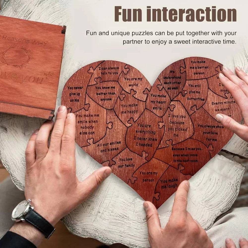 20 Reasons Why I Love You Puzzle Engraved Gift Home Decor Sentimental Gifts Personalized Valentine Day