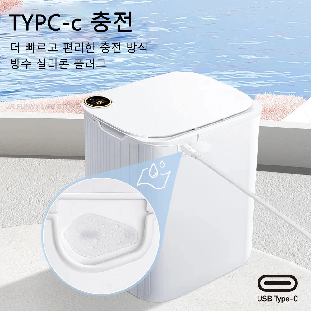 20L Smart Sensor Trash Can With Display Type Recharging Automatic Wastebin For Bathroom Kitchen Toilet Wastebasket Home