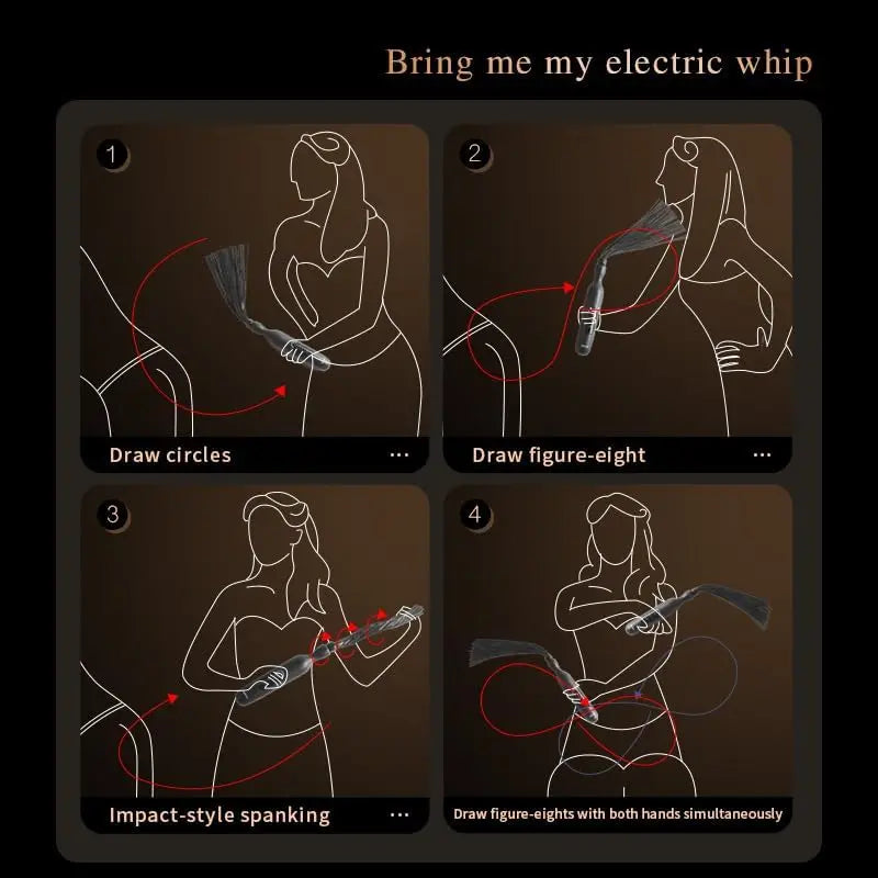 Electric Bdsm Whip 5 Level Stimulation Flogger Visual Lightning Sm Tool For Couples Bondage Role Play Estim Sex Toy