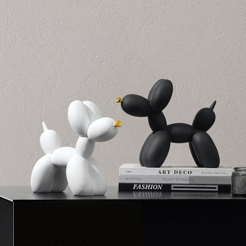 Figurine Nordic Balloon Dog White Small Resin Sculptures For Living Room Decor