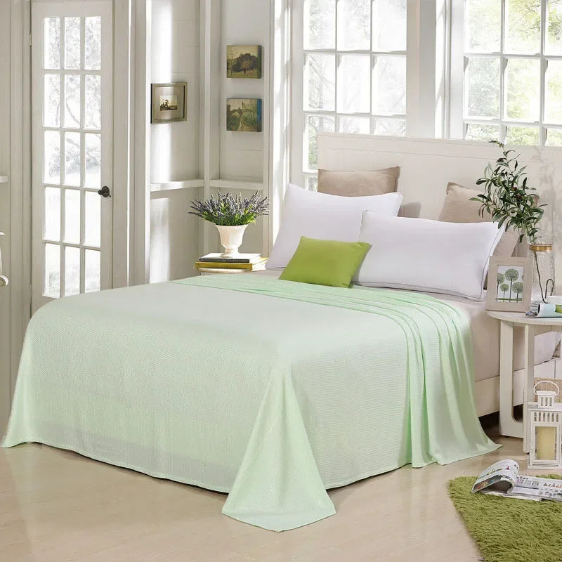 Summer Cooling Bamboo Fiber Blanket Thin Breathable Throw For Bed Sofa Travel

<