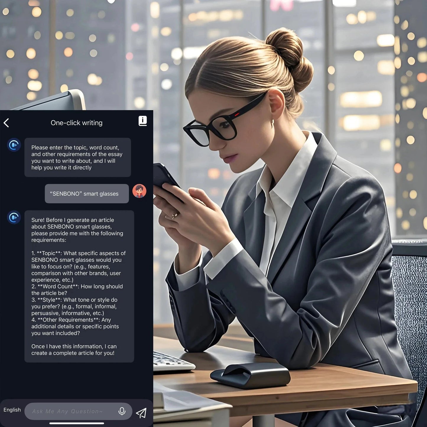 Smart Glasses Ai Translation 100+ Languages Real Time Bluetooth Music Sunglasses Men Women