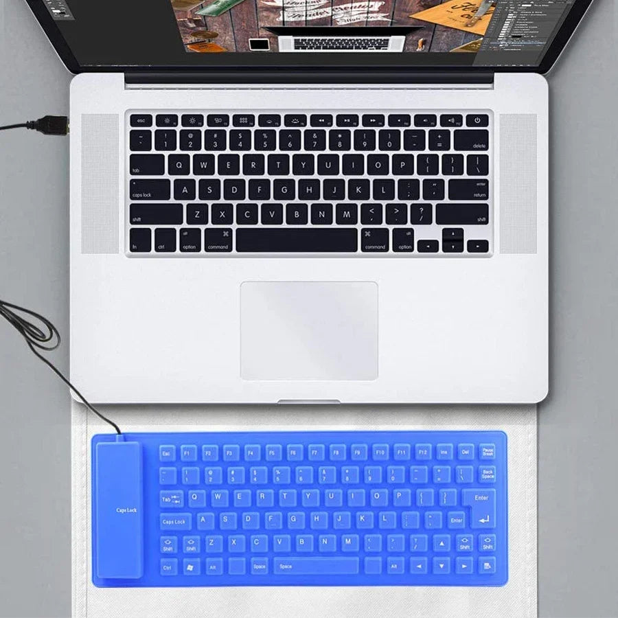 Foldable Silicone Keyboard Usb Wired 85 Keys Waterproof Rollup Silent Typing Soft Touch For Pc Notebook Laptop