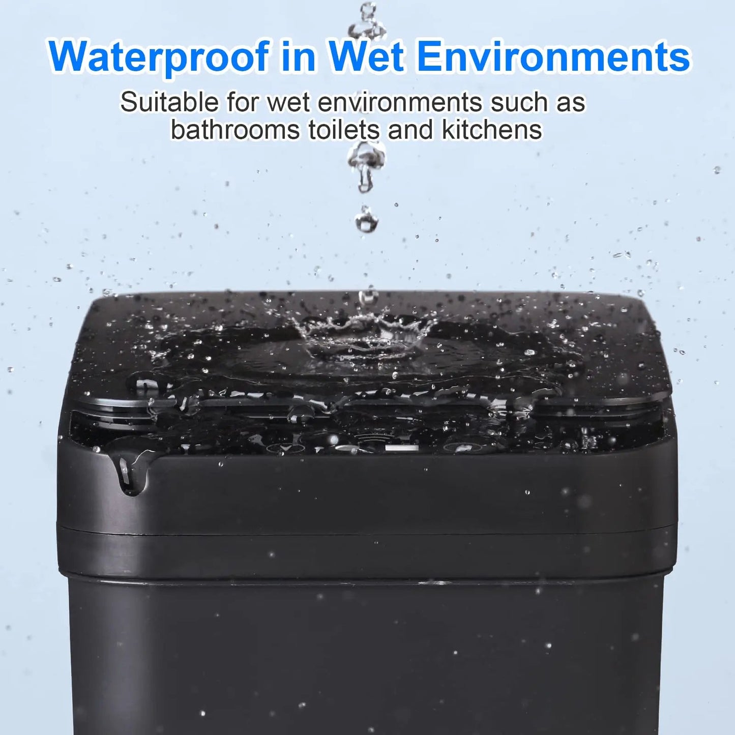 Bathroom Touchless Trash Can 12L Automatic Motion Sensor Lid Odor Proof Bin