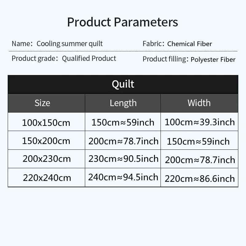 Summer Air Conditioning Thin Quilt Machine Washable Soft Breathable Blanket