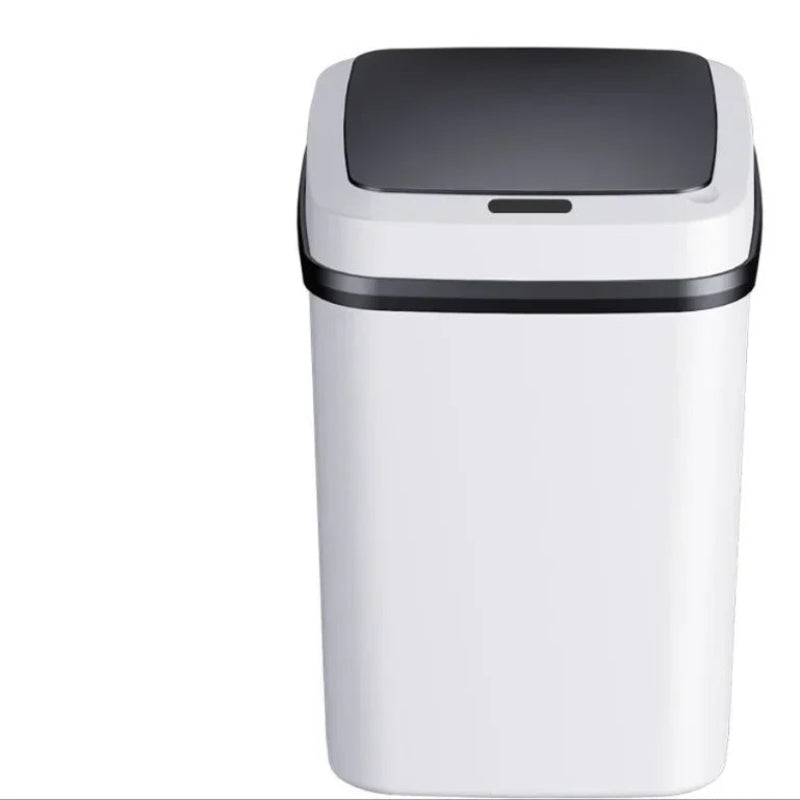 Automatic Sensor Trash Can Smart Touchless White Kitchen Bathroom Waterproof 13L Electric Garbage With Lid
