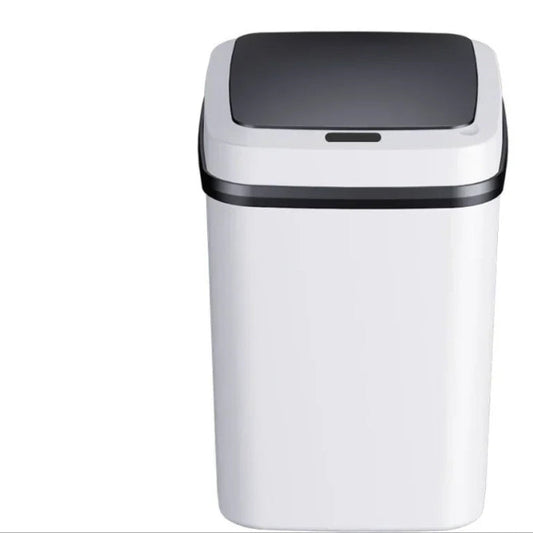 Automatic Sensor Trash Can Smart Touchless White Kitchen Bathroom Waterproof 13L Electric Garbage With Lid