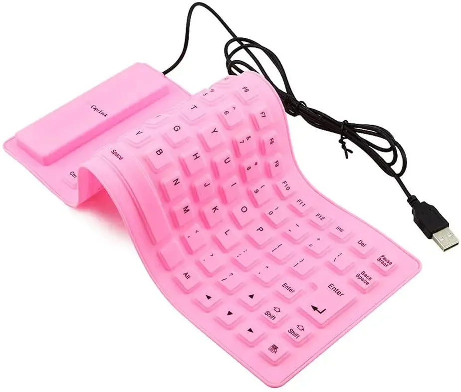 Foldable Silicone Keyboard Usb Wired 85 Keys Waterproof Rollup Silent Typing Soft Touch For Pc Notebook Laptop