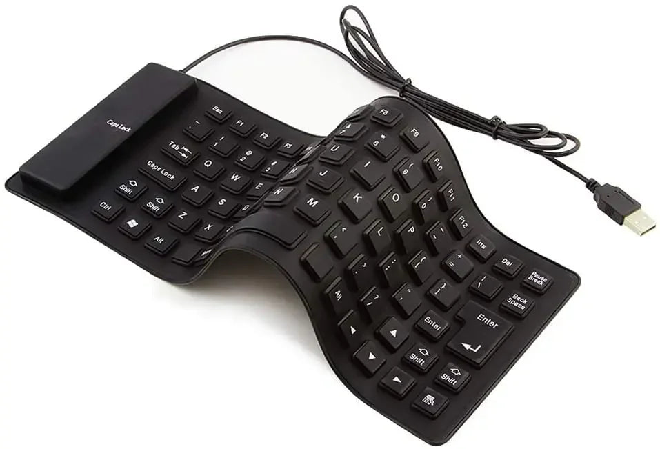 Foldable Silicone Keyboard Usb Wired 85 Keys Waterproof Rollup Silent Typing Soft Touch For Pc Notebook Laptop