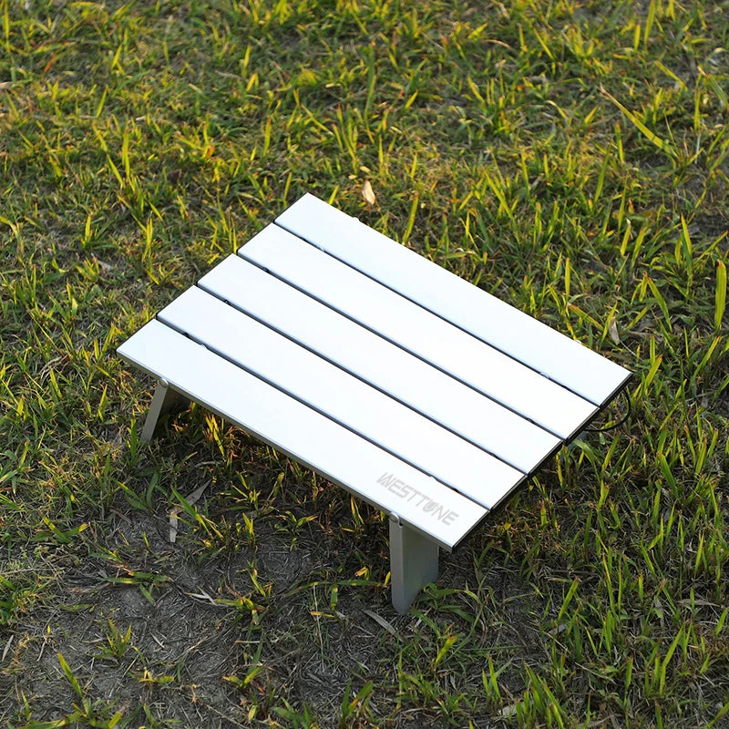 Westtune Mini Camping Table Ultralight Portable Aluminum Alloy Outdoor Roll Up Folding For Backpacking Picnic Bbq