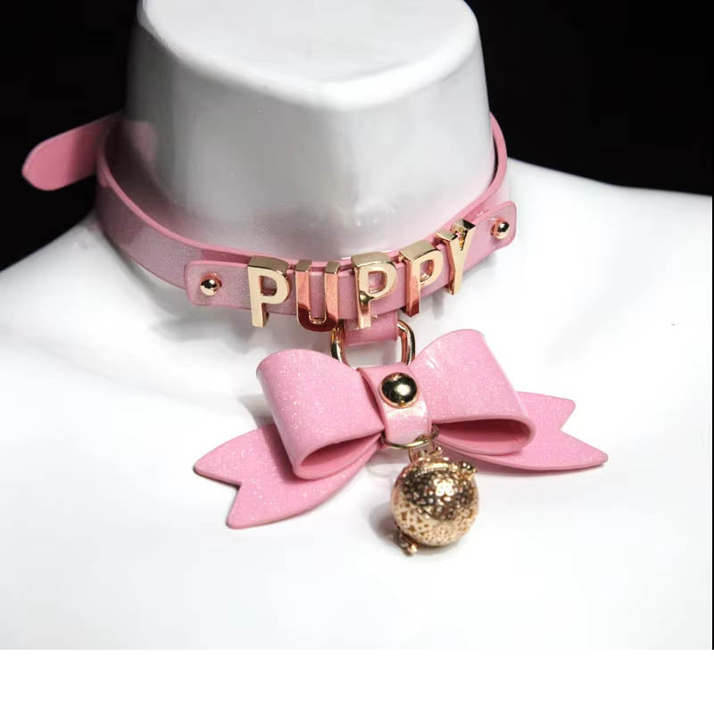 Bdsm Choker With Glowing Bell Lead Rope Puppy Play Sextoy For Women Couple Collar Bondage Harness Woman Accessories Sexy