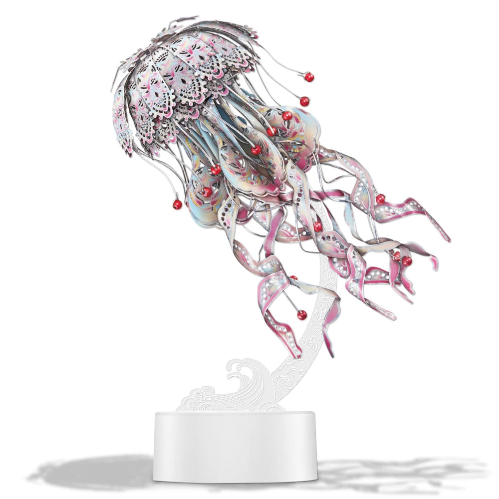 Piececool Model Building Kits Colourful Jellyfish Puzzle 3D Metal Diy Toys Jigsaw For Adult Brain Teaser Teens Gifts