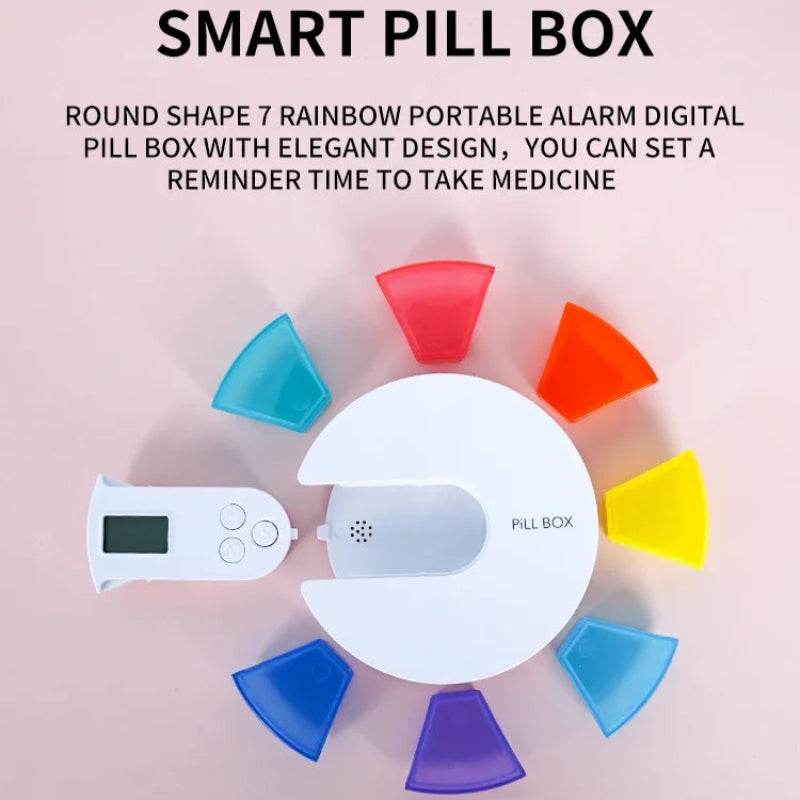 7 Day Electronic Pill Dispenser Storage Box With Alarm Clock Light Smart Pip