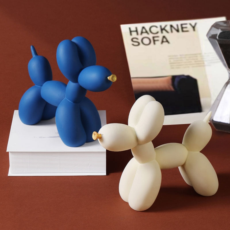 Figurine Nordic Balloon Dog White Small Resin Sculptures For Living Room Decor