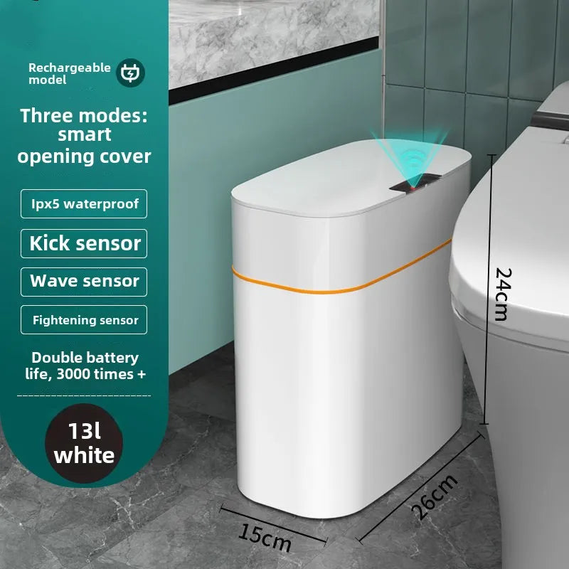 Automatic Smart Trash Can Inductive Household Versatile New Living Room Light Luxury Electric Toilet Sanitary Bucket