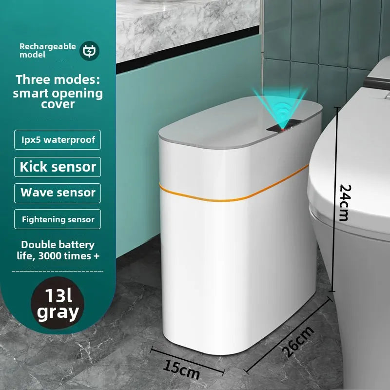Automatic Smart Trash Can Inductive Household Versatile New Living Room Light Luxury Electric Toilet Sanitary Bucket