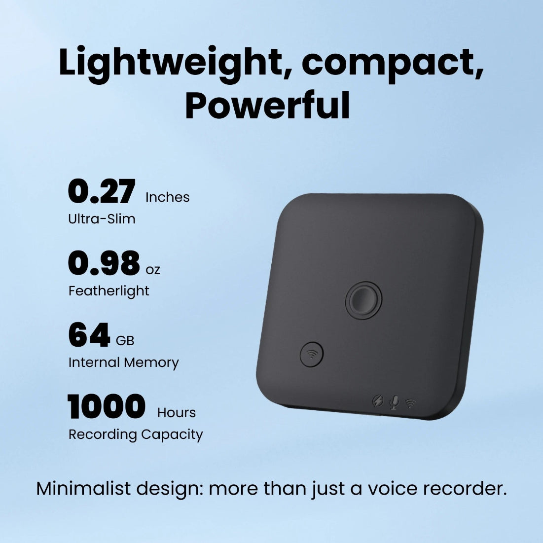 Ai Powered Voice Recorder And Call With Speech To Text & Summarization Supports 100 Languages 64Gb Storage