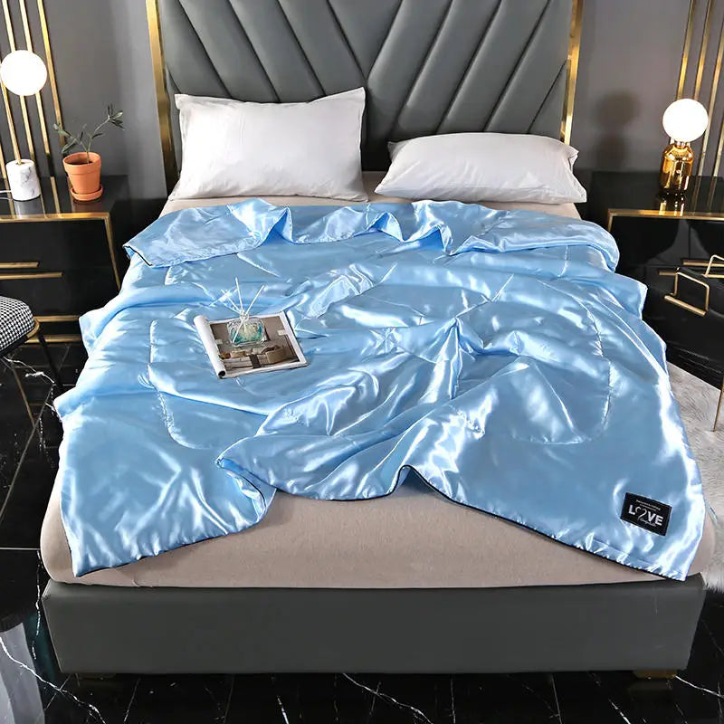 4 Styles Silky Cooling Blanket Thin Quilt Smooth Comforter Bed Cover