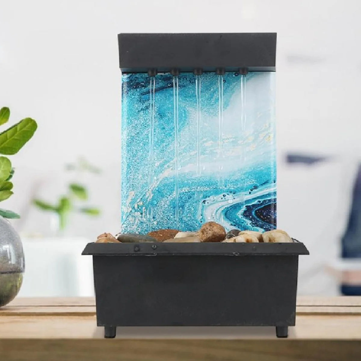 Tabletop Fountain Decor Water Landscape Ornament Attract Wealth Relax Zen Meditation