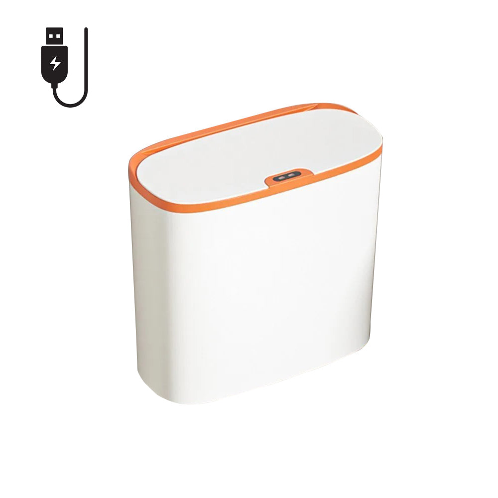 Wall Mounted 14L Smart Sensor Waterproof Electric Trash Can Waste Bin White