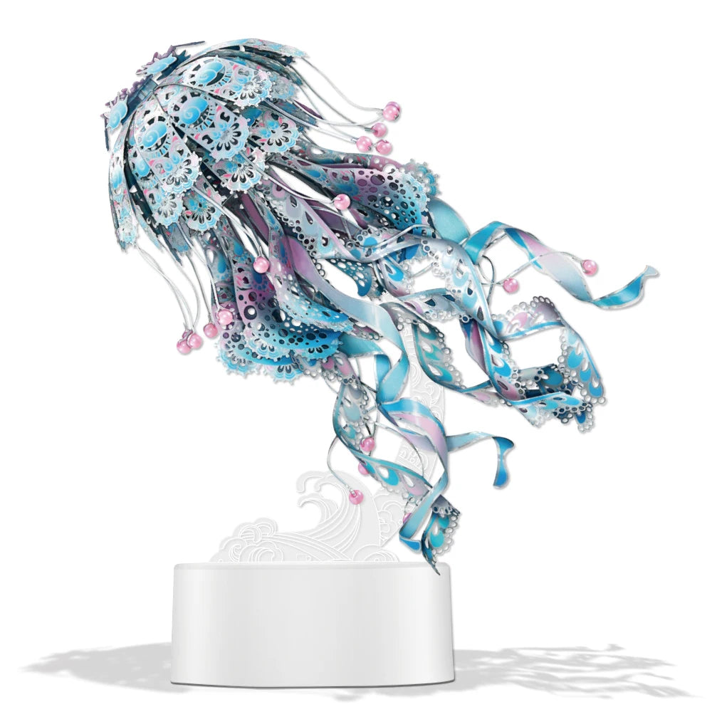 Piececool Model Building Kits Colourful Jellyfish Puzzle 3D Metal Diy Toys Jigsaw For Adult Brain Teaser Teens Gifts