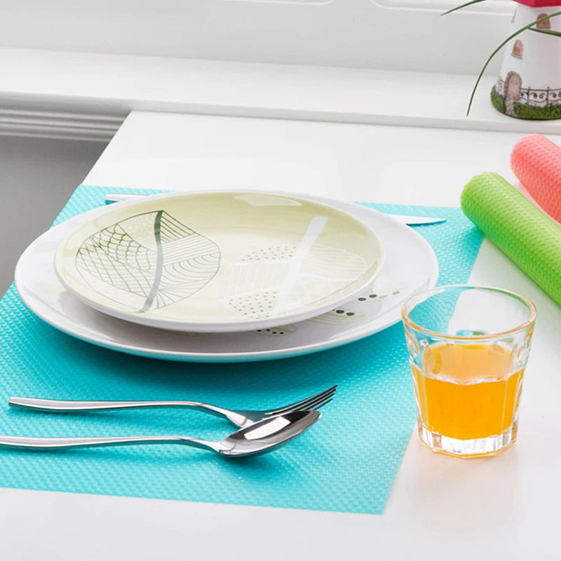4Pcs Eva Waterproof Fridge Mat Washable Kitchen Liner Anti Oil Drawer Pad