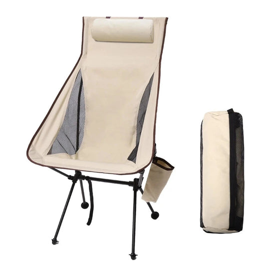 Westtune Folding Camping Chair With Headrest Lightweight Tourist Chairs Aluminum Alloy Fishing Outdoor Furniture