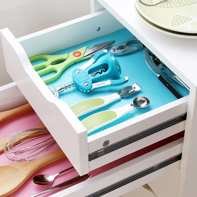 4Pcs Eva Waterproof Fridge Mat Washable Kitchen Liner Anti Oil Drawer Pad