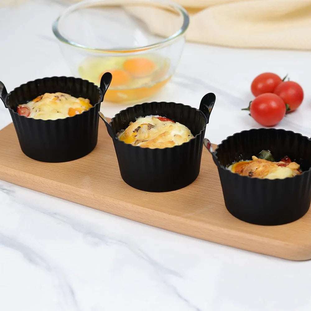 Silicone Air Fryer Egg Poacher Cupcake Baking Cups Ramekins Ovens Basket