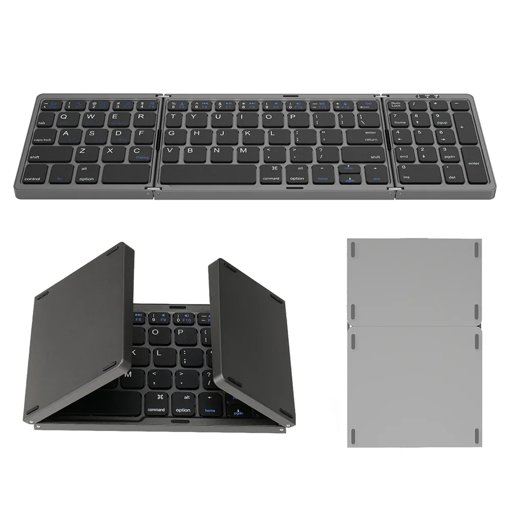 Foldable Wireless Bluetooth Keyboard Rechargeable Folding For Ipad Mobile Tablet Notebook Office Mini