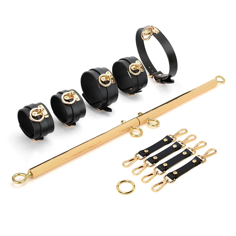 Bdsm Spreader Bar With Handcuffs Ankle Cuffs Fetter Collar Sex Toys For Women Harness Acc Slave Restraints Restaint Game