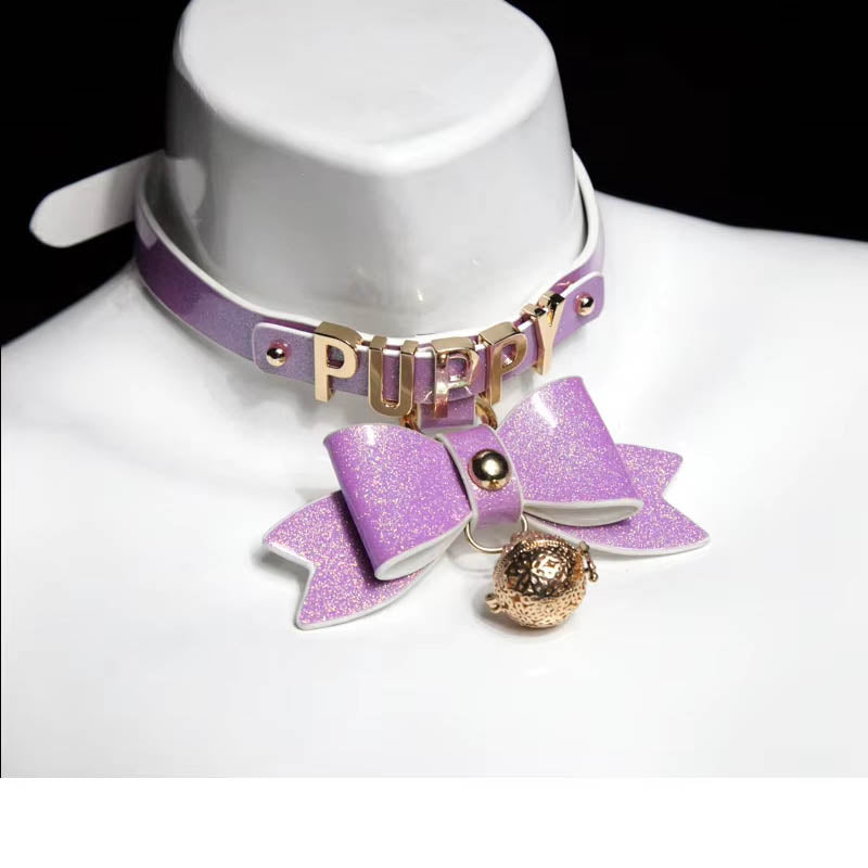Bdsm Choker With Glowing Bell Lead Rope Puppy Play Sextoy For Women Couple Collar Bondage Harness Woman Accessories Sexy