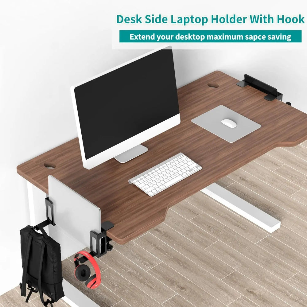 Steel Clamp Desk Side Laptop Holder Home Office Hanging Organizer