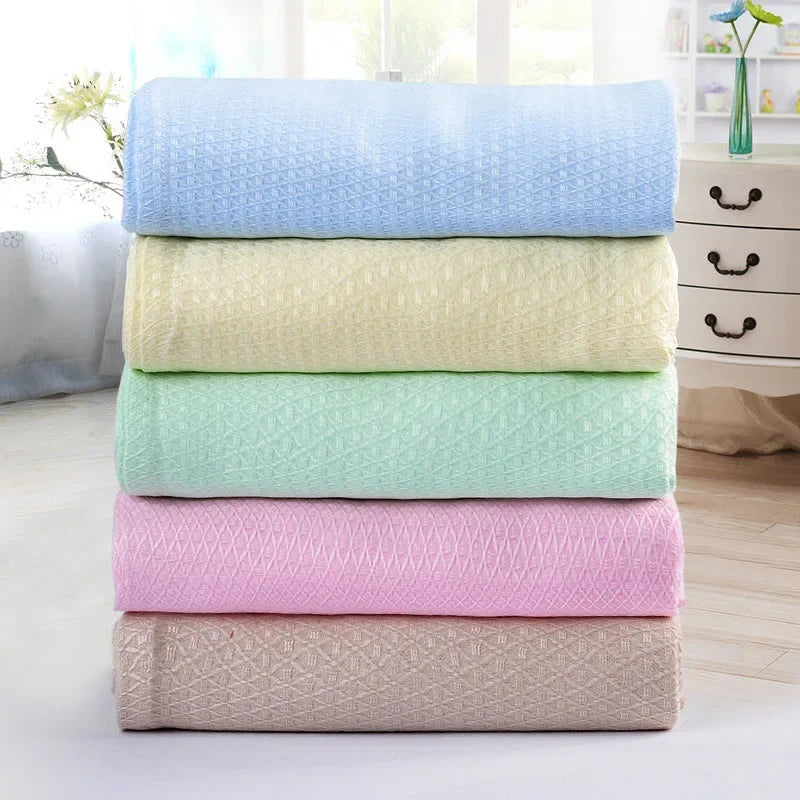 Summer Cooling Bamboo Fiber Blanket Thin Breathable Throw For Bed Sofa Travel

<