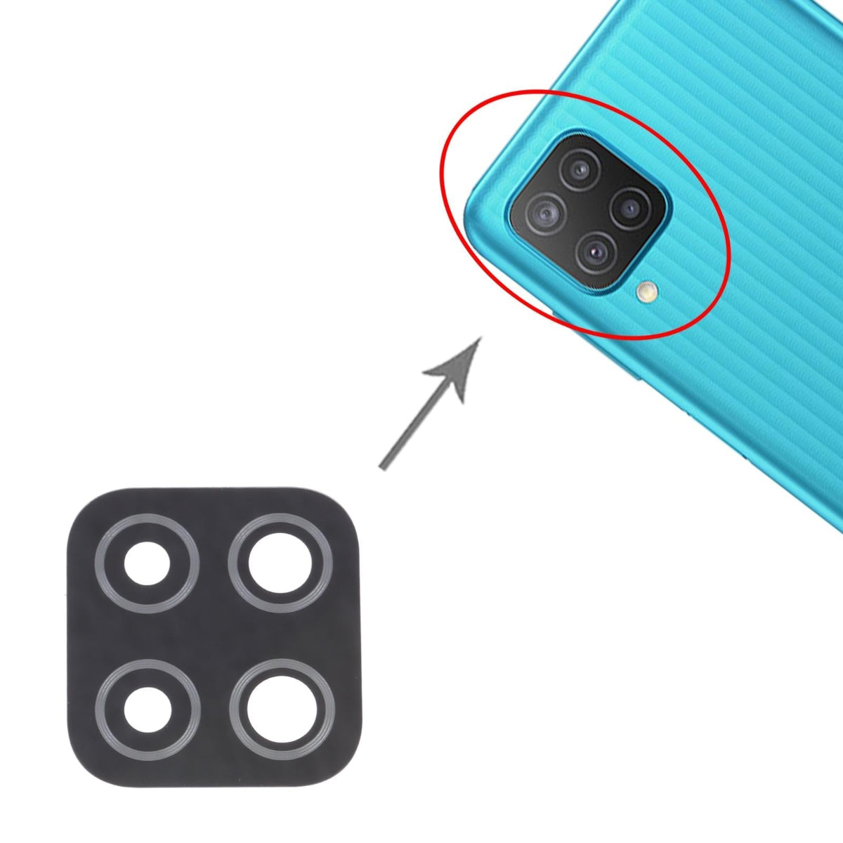 Samsung Galaxy M12 Back Camera Lens Replacement Set Of Ten Filters