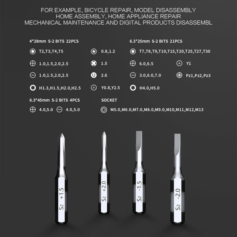 Professional Sixty In One Screwdriver Set For Precision Household Repairs