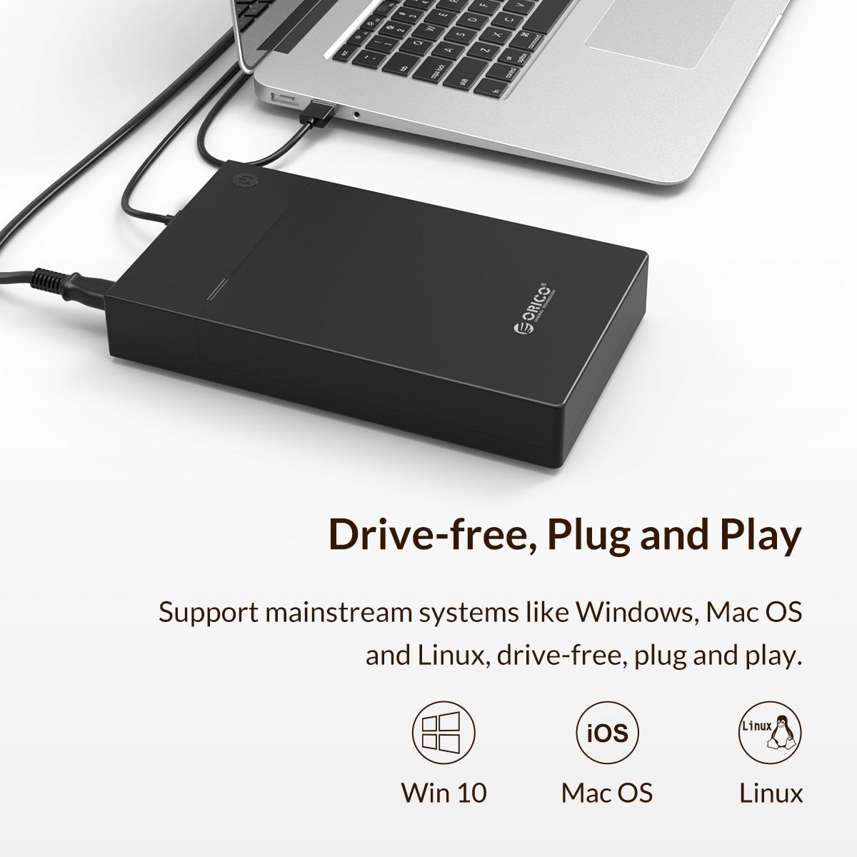 Three Point Five Inch Hard Drive Enclosure For Computers And Tablets