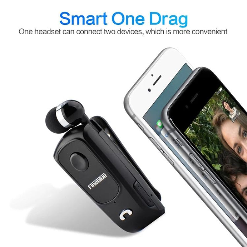 Retractable Bluetooth Headset With Caller Vibration Reminder