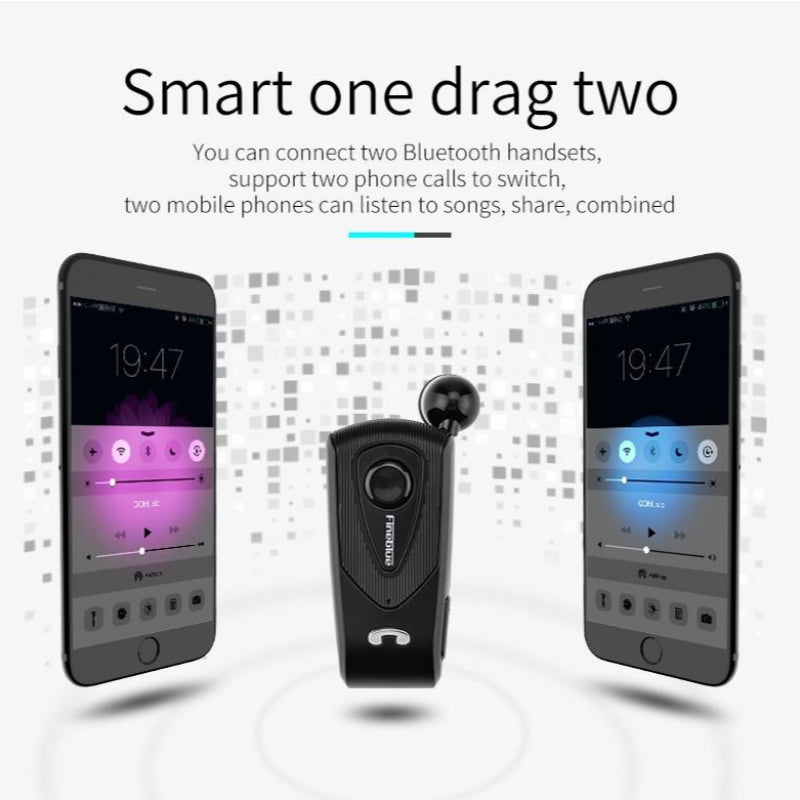 Retractable Bluetooth Headset With Caller Reminder And Anti Theft Vibration