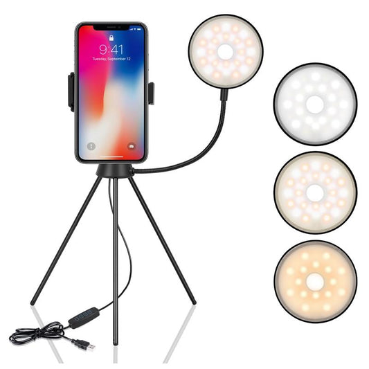 Dimmable Led Ring Light With Phone Tripod Stand For Mobile Photography