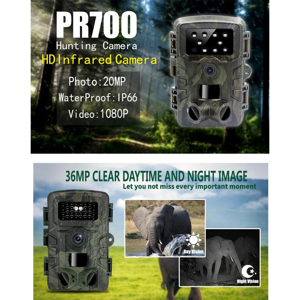 1080P Wildlife Camera With Night Vision For Outdoor Tracking