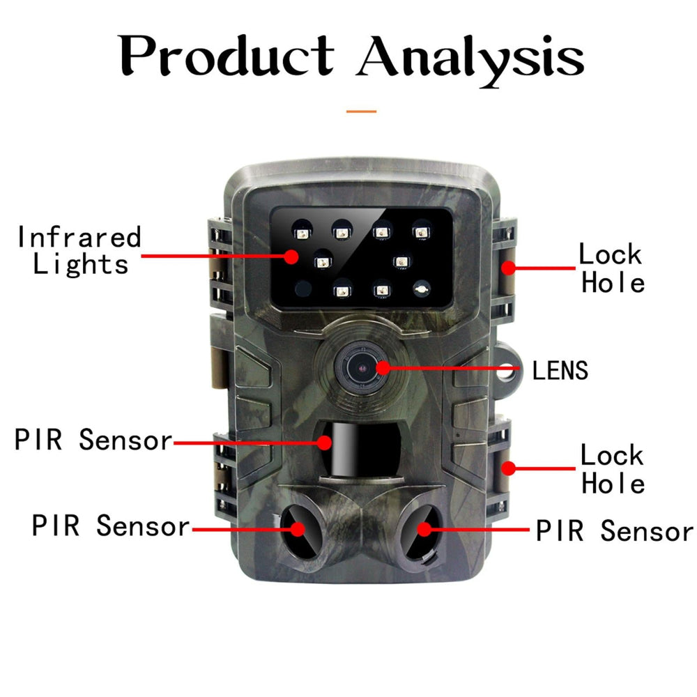 1080P Wildlife Camera With Night Vision For Outdoor Tracking