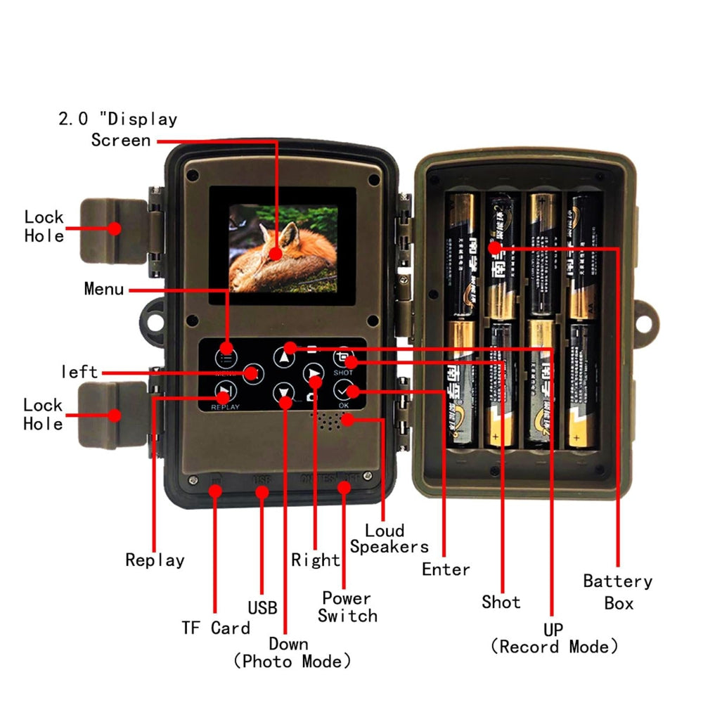 1080P Wildlife Camera With Night Vision For Outdoor Tracking