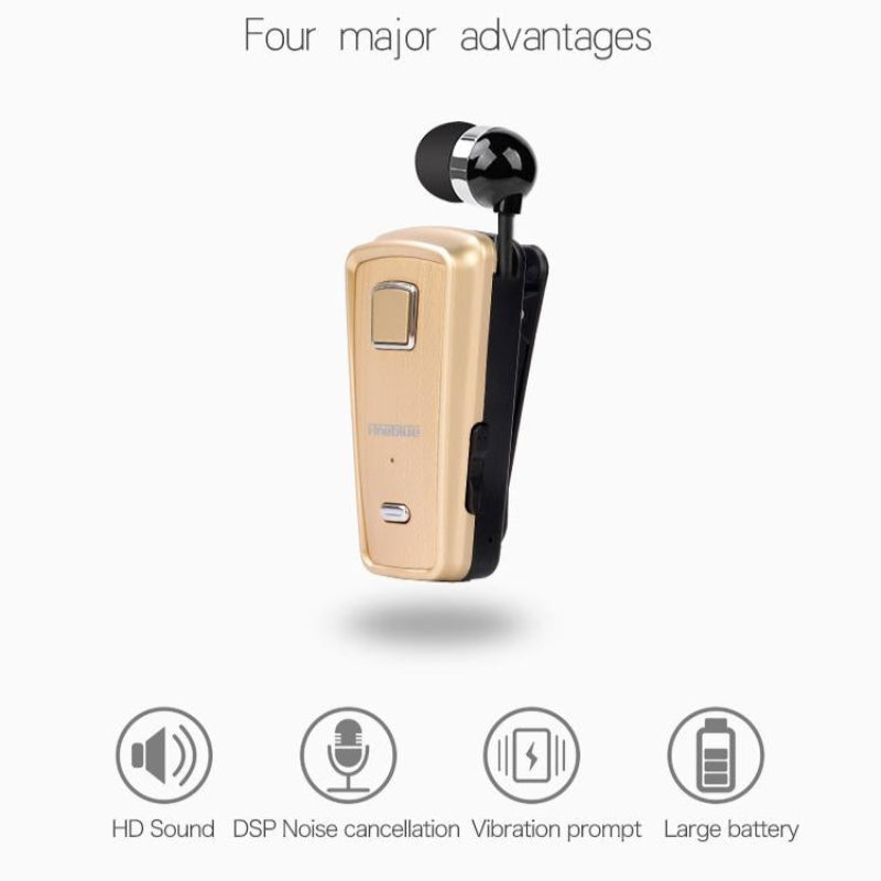 Retractable Bluetooth Headset With Caller Reminder And Anti Theft Feature